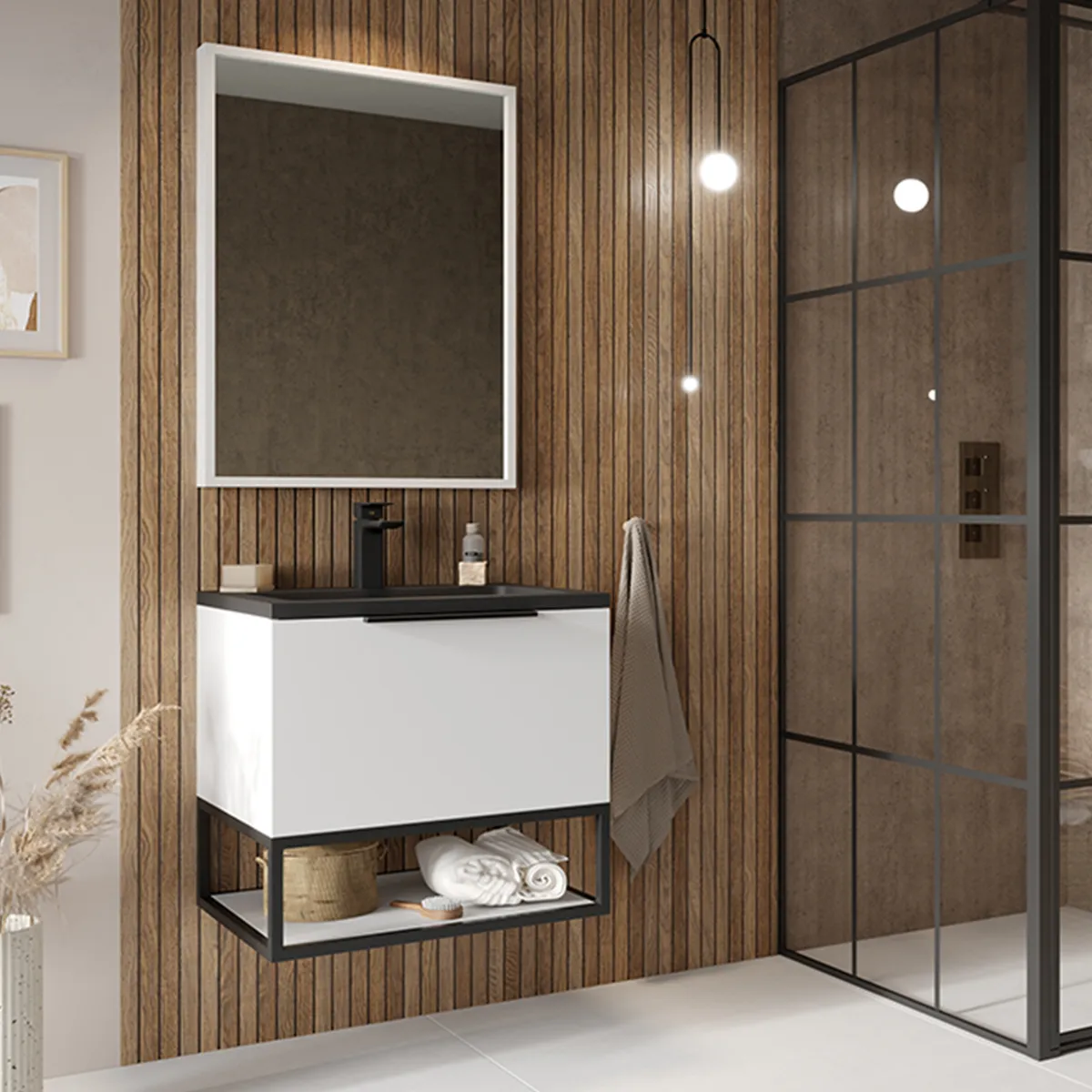 Scudo Ambience 800mm x 600mm Mirror - Matte White - Image 2