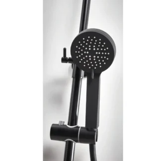 Scudo Middleton Round Rigid Riser Shower - Black
