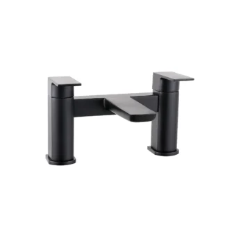 Scudo Muro 2 Tap Hole Deck Mounted Bath Filler - Matte Black