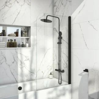 Scudo S6 Radius Bath Screen - Black