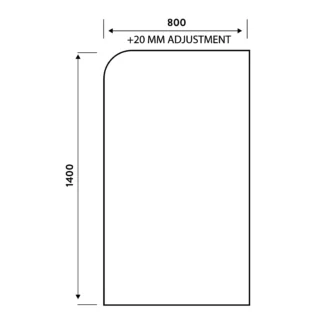 Scudo S6 Radius Bath Screen - Black