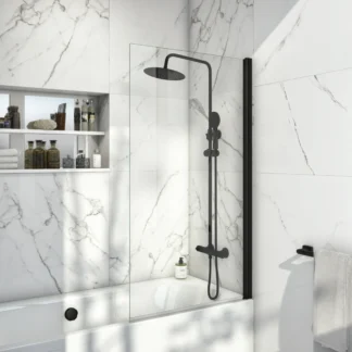 Scudo S6 Square Bath Screen - Black
