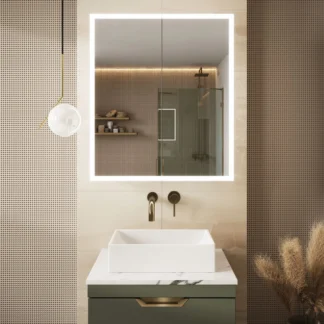 Scudo Prospr Double Door 600mm x 700mm Mirror Cabinet w/ Bluetooth