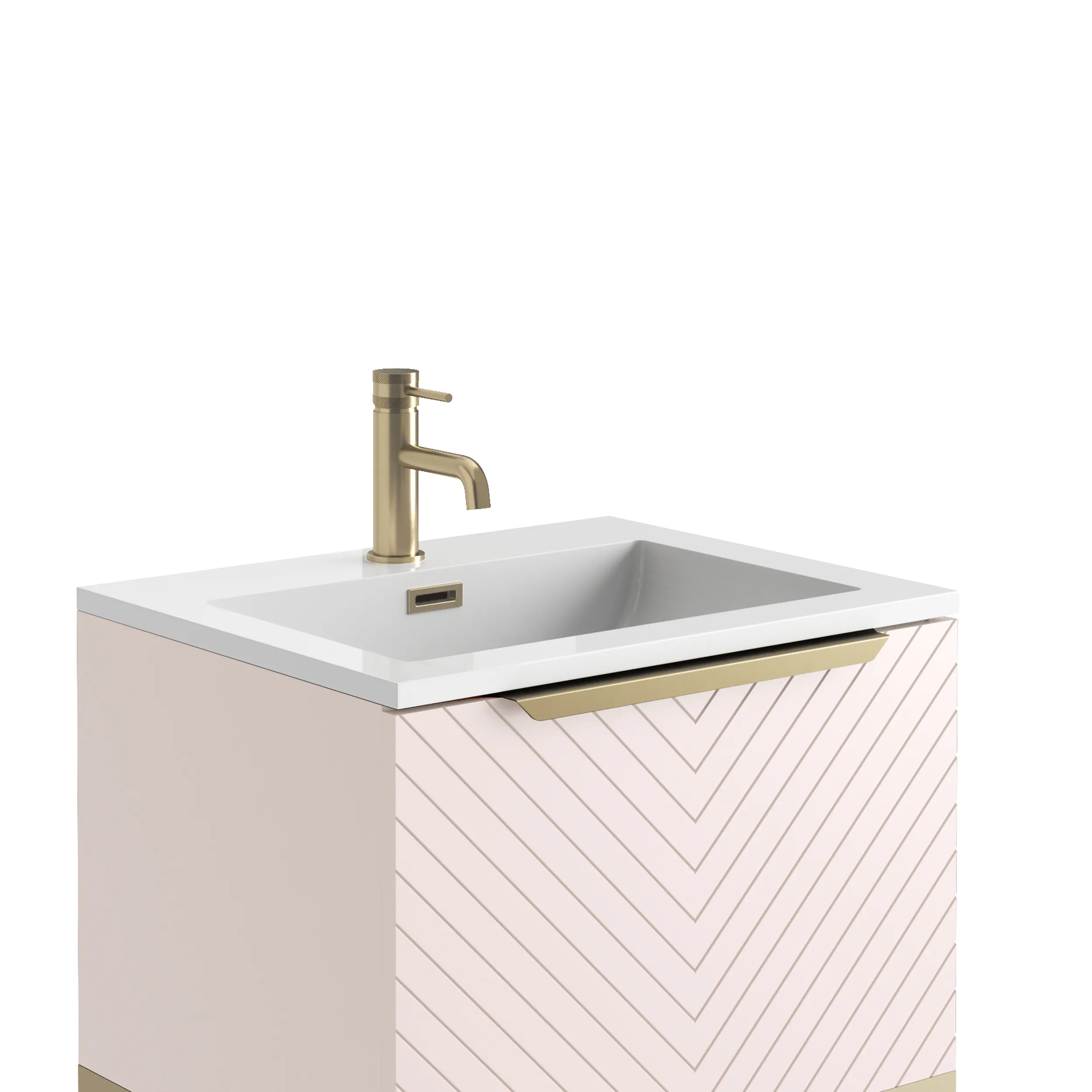 Scudo Chevron 400mm Handle - Brushed Brass - Image 2