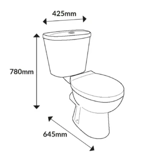 Scudo Spa Rimless Close Coupled Closed Back Complete WC - White