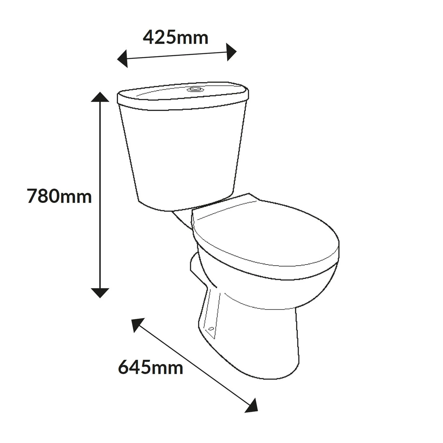 Scudo Spa Rimless Close Coupled Closed Back Complete WC - White - Image 2