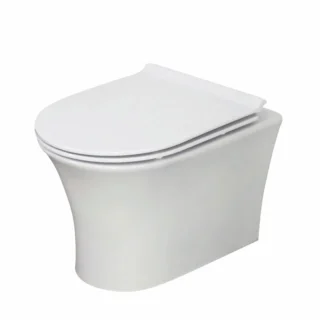 Scudo Deia Rimless Wall Hung Pan and Seat - White