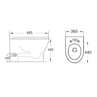 Scudo Deia Rimless Comfort Height BTW Pan and Seat - White