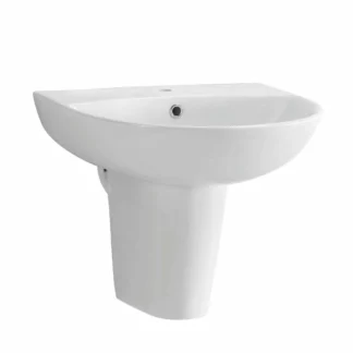 Scudo Belini and Deia 500mm Basin and Semi-Pedestal - 1 Tap Hole White