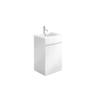 Scudo Empire 500mm Floor Standing Vanity Unit With White Basin - High Gloss White