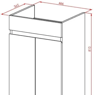 Scudo Empire 500mm Floor Standing Vanity Unit With White Basin - High Gloss White