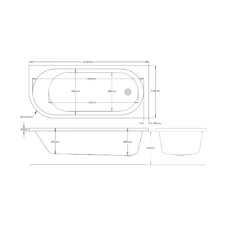 Scudo Labyrinth Freestanding Fluted Bath - White