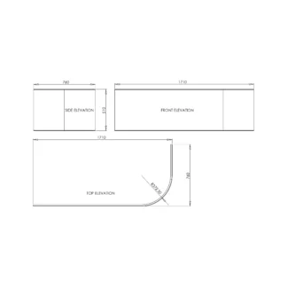 Scudo Labyrinth Freestanding Fluted BTW Bath - White