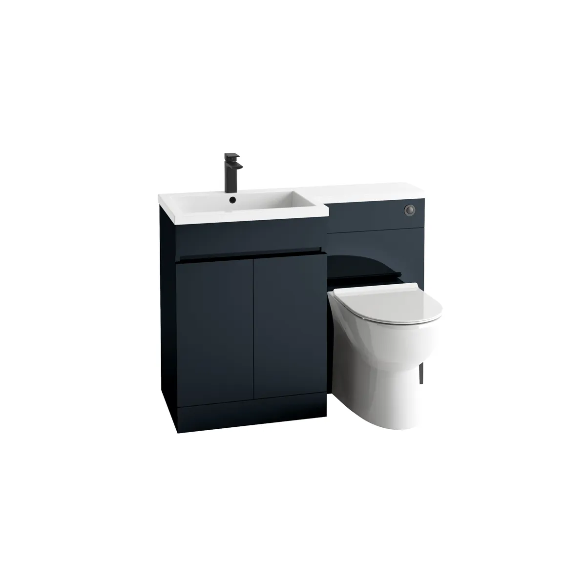 Scudo Empire 1100mm Vanity + WC Unit With R/H White L Shape Stone Basin - Matte Anthracite