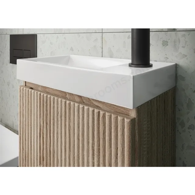 Scudo Linea 400mm Cloakroom Unit With White Basin - Reed Green - Image 2