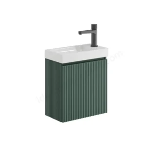 Scudo Linea 400mm Cloakroom Unit With White Basin - Reed Green