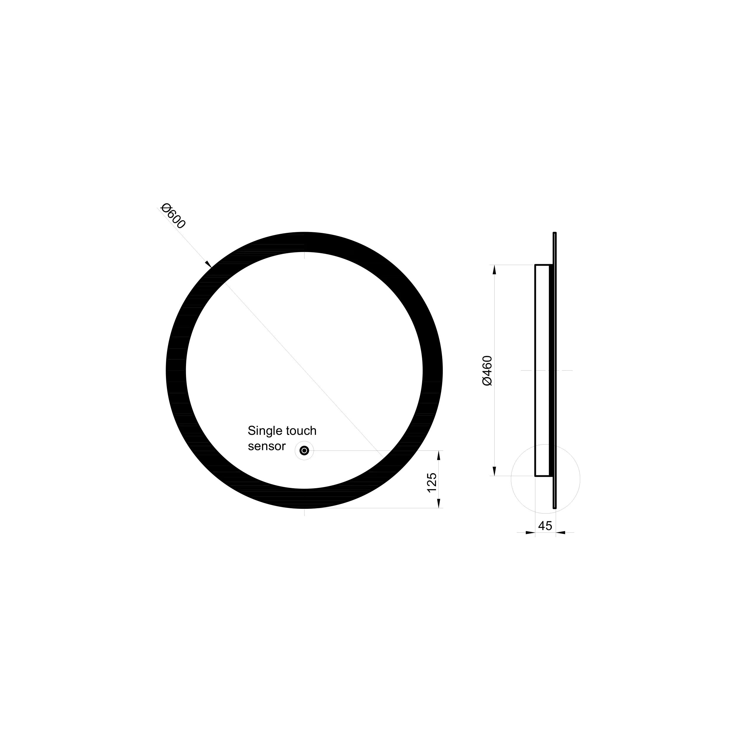 Scudo Lunar 600mm LED Mirror w/ Demister Pad - Image 2