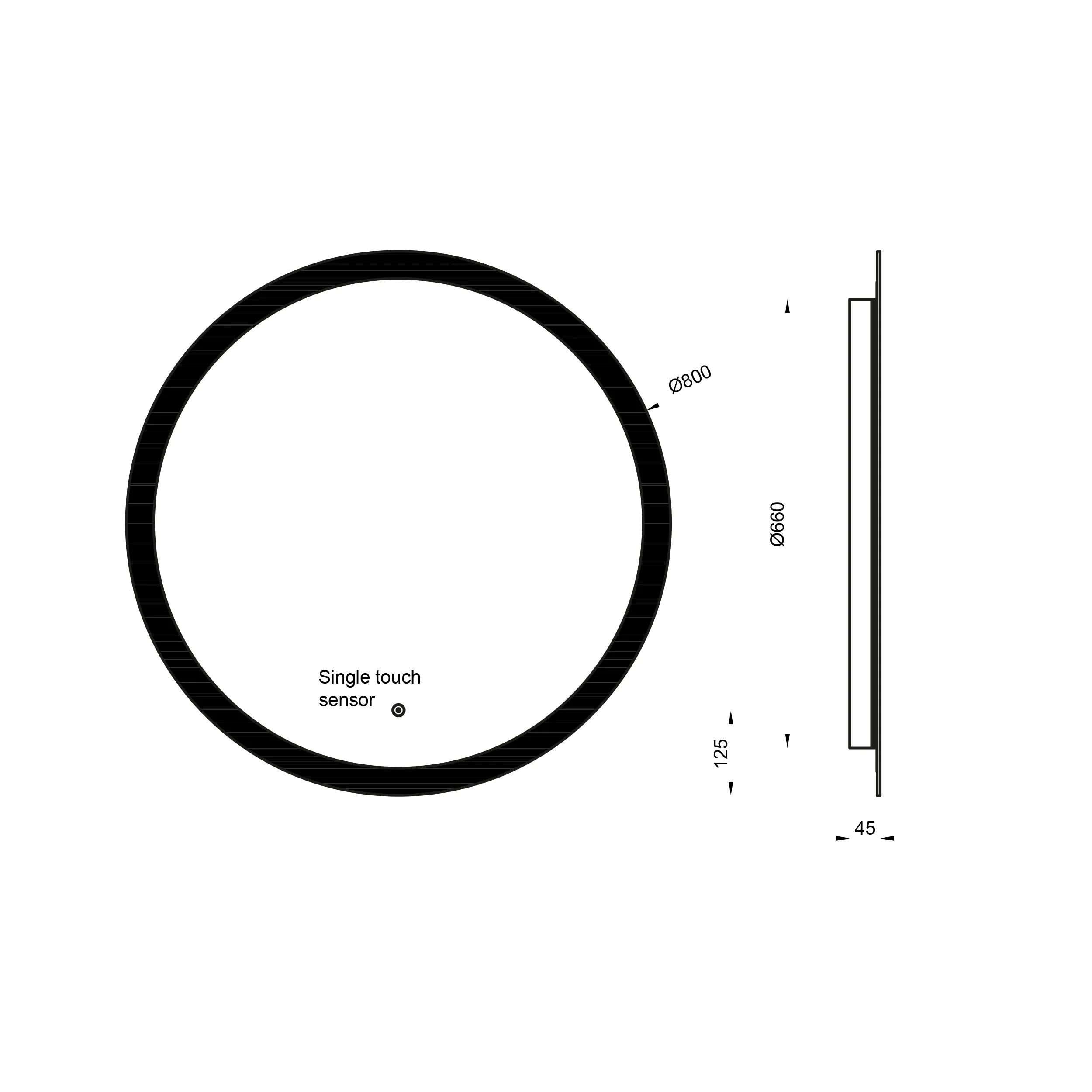 Scudo Lunar 800mm LED Mirror w/ Demister Pad - Image 2