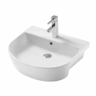 Scudo Middleton 560mm Semi Recessed Basin - 1 Tap Hole White