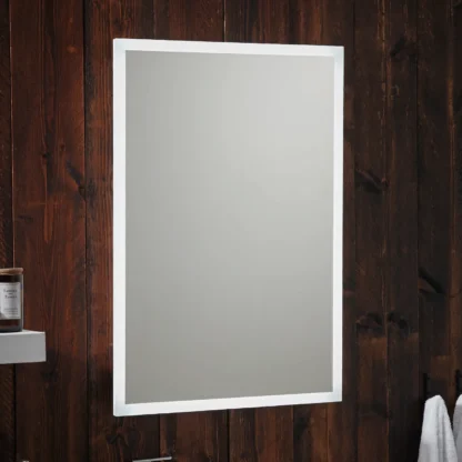 Scudo Mosca 500mm x 700mm LED Mirror w/ Demister Pad, Shaver Socket ...
