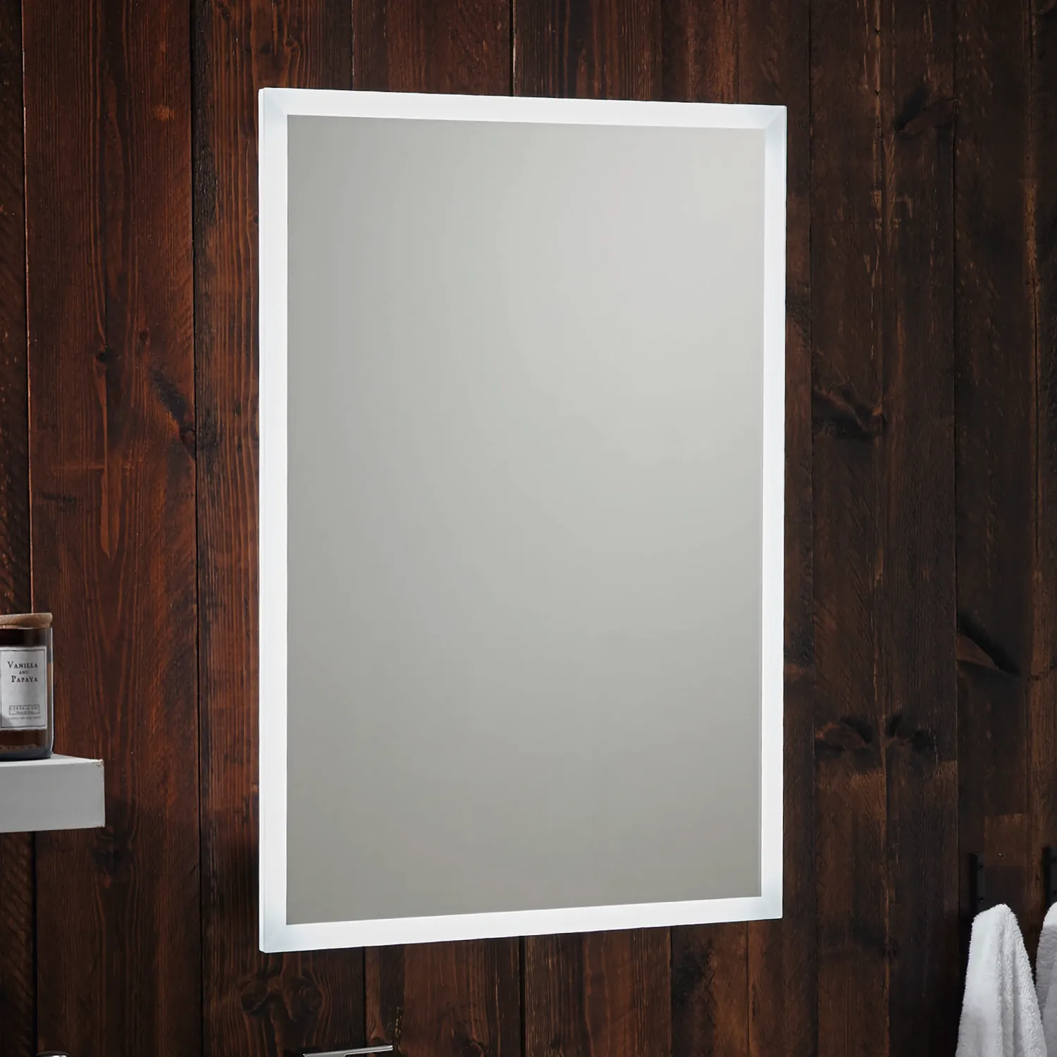 Scudo Mosca 500mm x 700mm LED Mirror w/ Demister Pad, Shaver Socket, & Bluetooth - Image 2