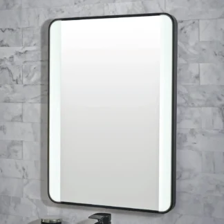 Scudo Mono 500mm x 700mm Soft Square Mirror w/ Demister & Colour Change - Matte Black
