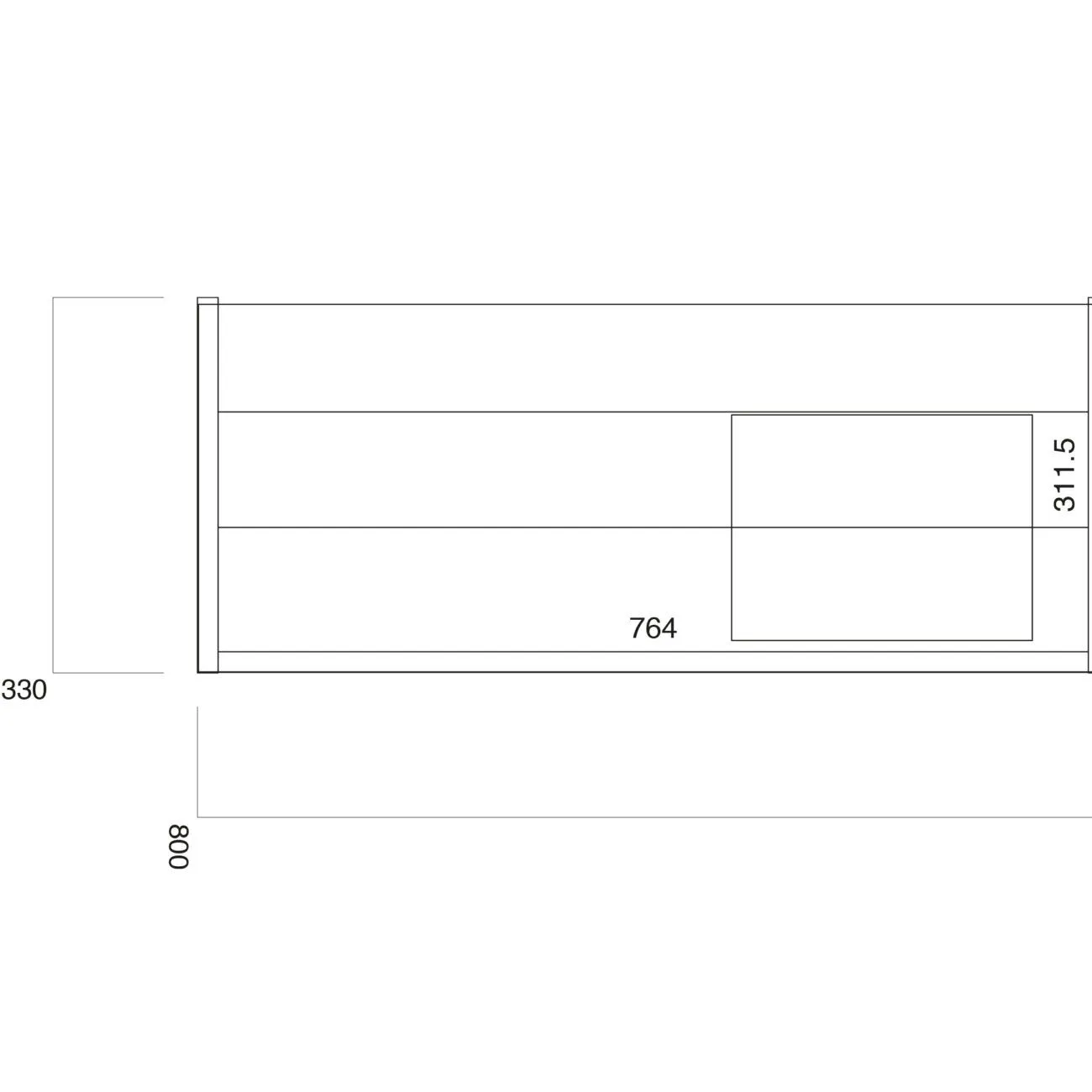 Scudo Muro 800mm Wall Hung Unit With White Ceramic Basin - Davos Oak - Image 2