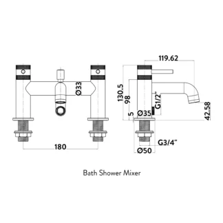 Scudo Core Bath Shower Mixer - Black