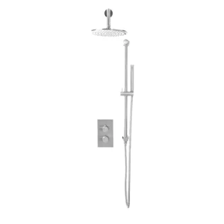 Scudo Core Round Handle Head & Handset Riser Kit - Chrome