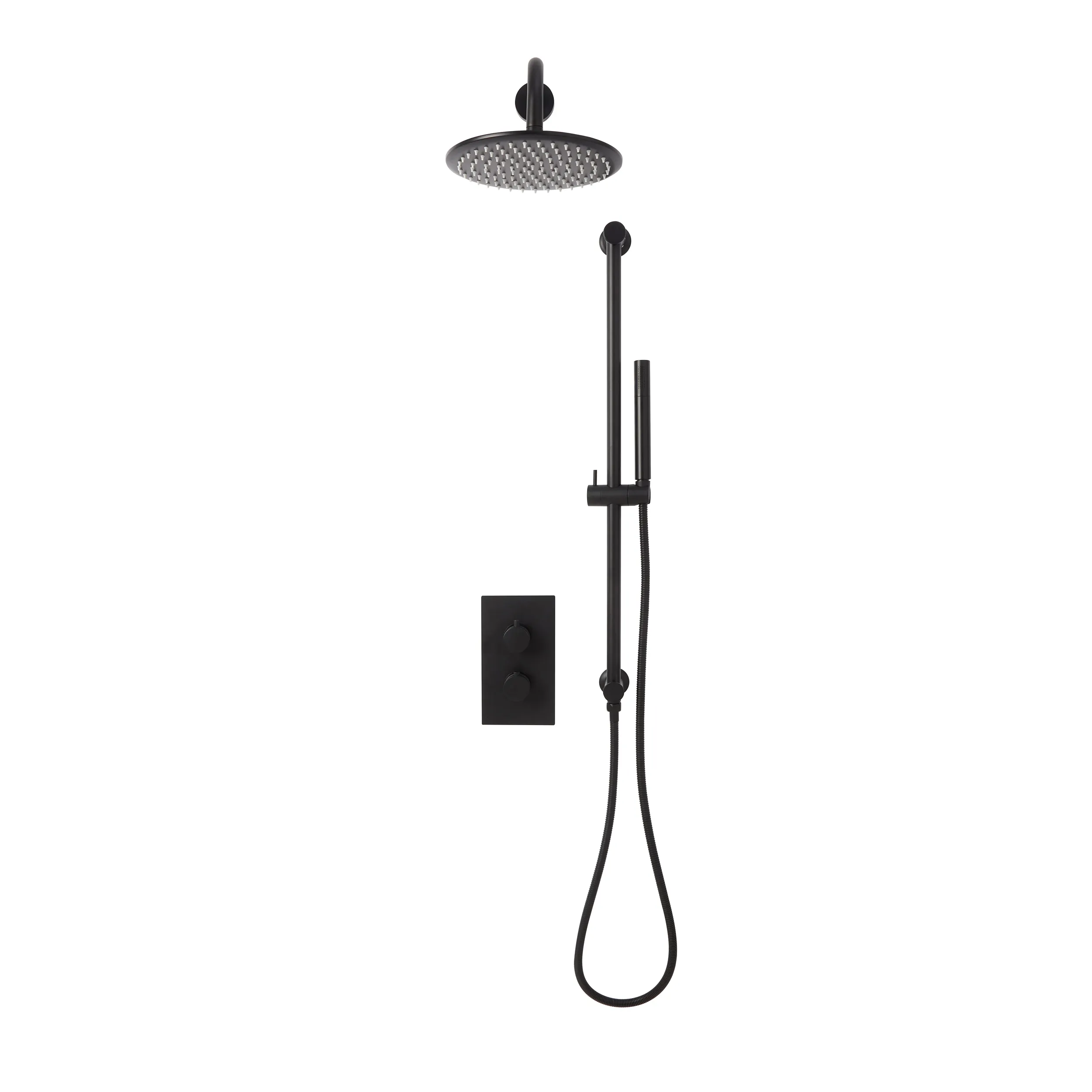 Scudo Core Round Handle Head & Handset Riser Kit - Black