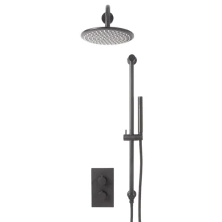Scudo Core Round Handle Head & Handset Riser Kit - Gunmetal