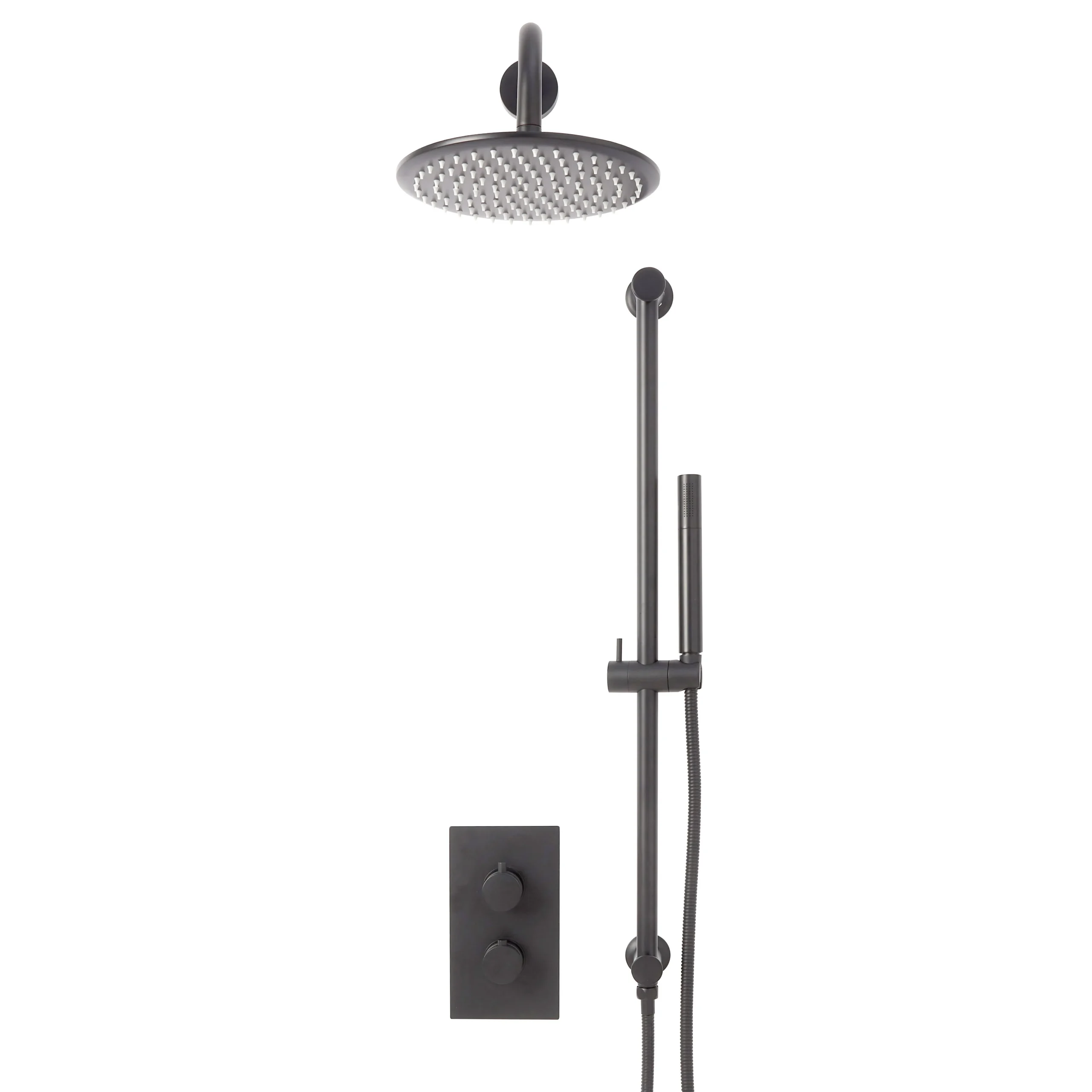 Scudo Core Round Handle Head & Handset Riser Kit - Gunmetal