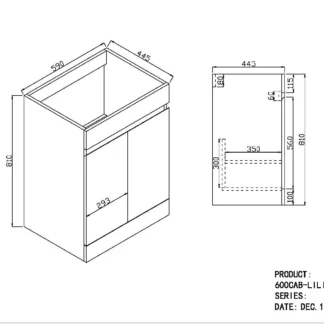 Scudo Empire 600mm Floor Standing Vanity Unit With White Basin - Matte Anthracite