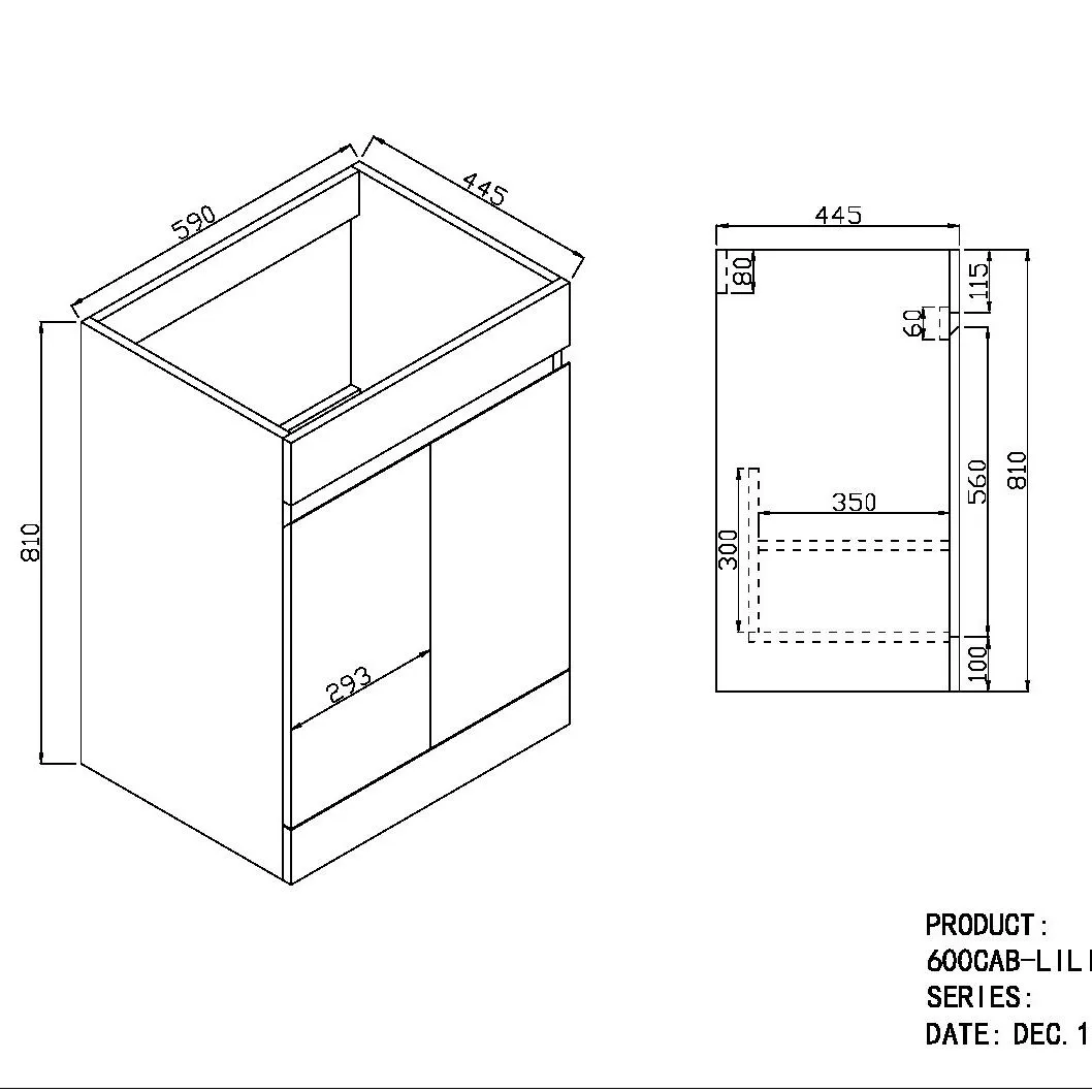 Scudo Empire 600mm Floor Standing Vanity Unit With White Basin - Matte Anthracite - Image 2