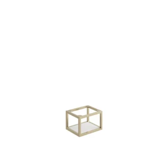 Scudo Ambience 300mm x 250mm x 200mm Tall Boy Frame with Dual Colour Shelf - Brushed Brass
