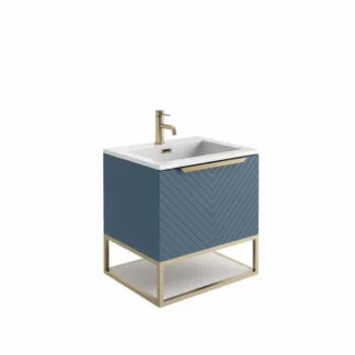 Scudo Ambience 600mm x 480mm x 200mm Frame with Dual Colour Shelf  - Brushed Brass