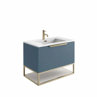 Scudo Ambience 800mm x 480mm x 200mm Frame with Dual Colour Shelf  - Brushed Brass