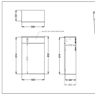 Scudo Aubrey 505mm x 800mm x 255mm Floorstanding WC Unit - Dust Grey