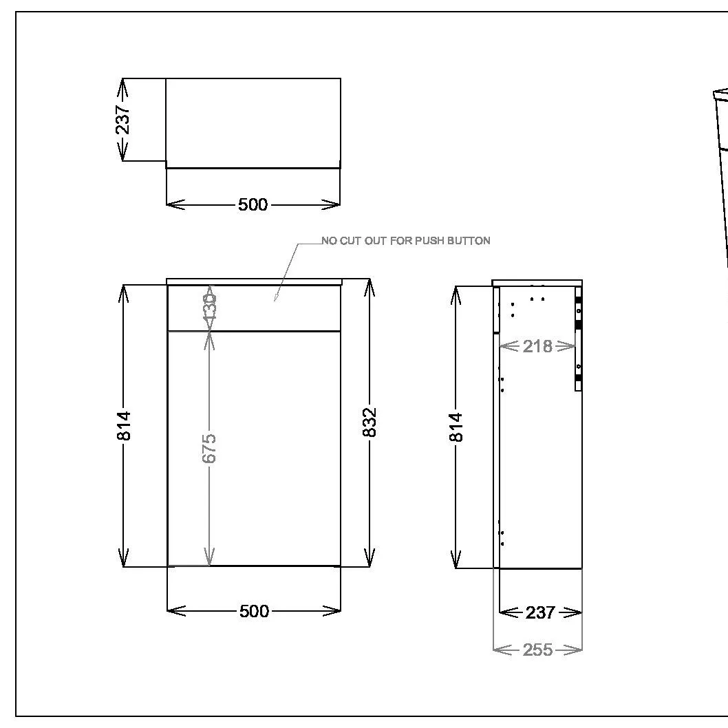 Scudo Aubrey 505mm x 800mm x 255mm Floorstanding WC Unit - Dust Grey - Image 2