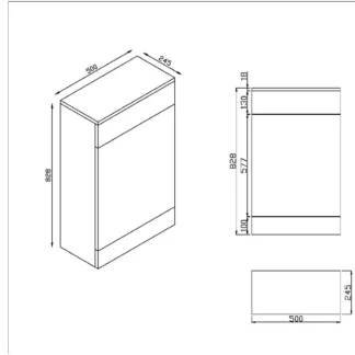Scudo Empire 500mm x 810mm x 245mm Floorstanding WC Unit - Matte Anthracite
