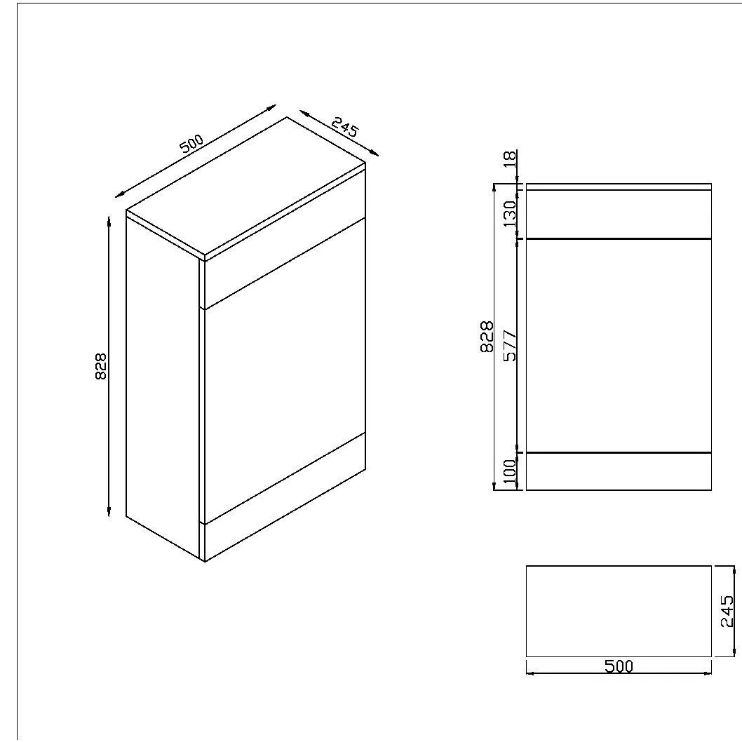 Scudo Empire 500mm x 810mm x 245mm Floorstanding WC Unit - Matte Anthracite - Image 2