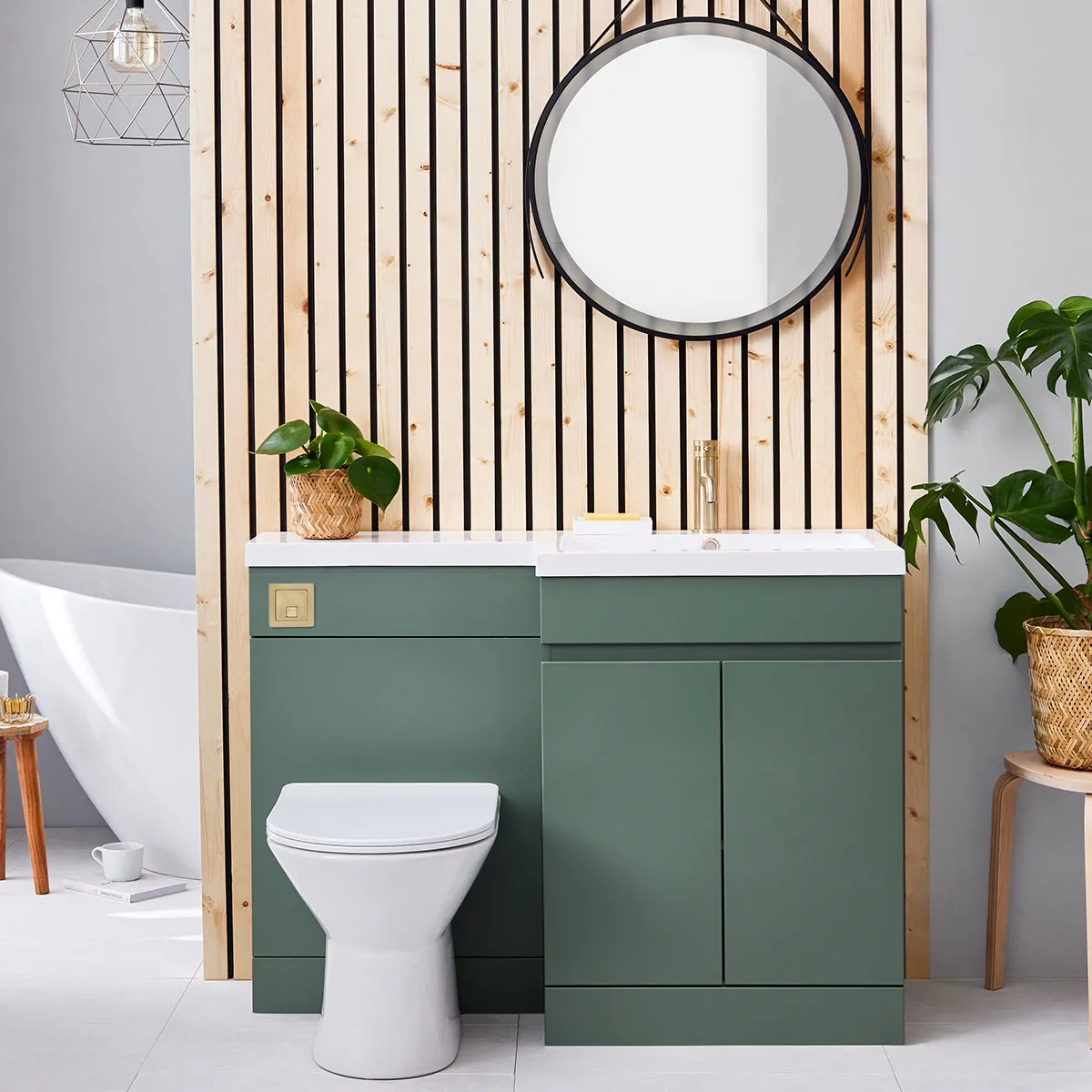 Scudo Empire 500mm x 810mm x 245mm Floorstanding WC Unit - Matte Sage Green - Image 2