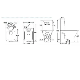 Scudo Porto Rimless Closed Back Complete WC - White