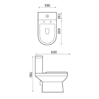 Scudo Spa Comfort Height Close Coupled Complete WC - White
