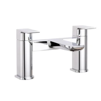 Scudo Muro 2 Tap Hole Deck Mounted Bath Filler - Chrome