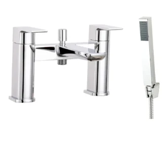 Scudo Muro 2 Tap Hole Deck Mounted Bath Shower Filler - Chrome