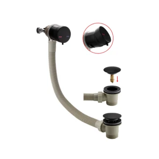 Scudo Bath Filler and Overflow - Black