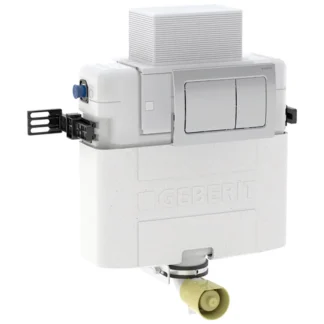 Geberit Duofix Alpha Concealed Cistern 12cm - 6/3 Litres - 82cm Height + Square Flush Plate