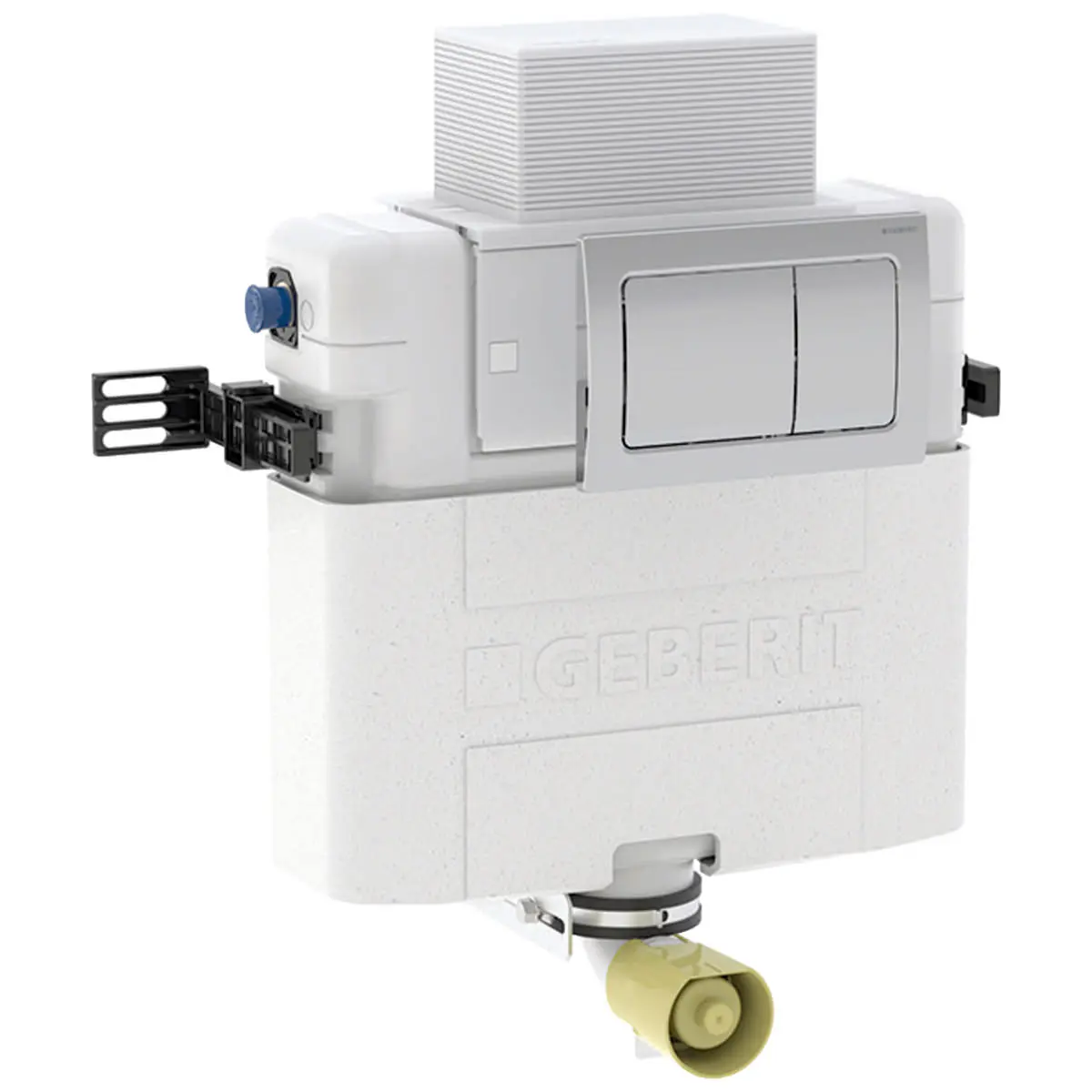 Geberit Duofix Alpha Concealed Cistern 12cm - 6/3 Litres - 82cm Height + Square Flush Plate