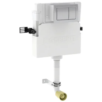 Geberit Duofix Alpha Concealed Cistern 12cm - 6/3 Litres - 109cm Height + Square Flush Plate